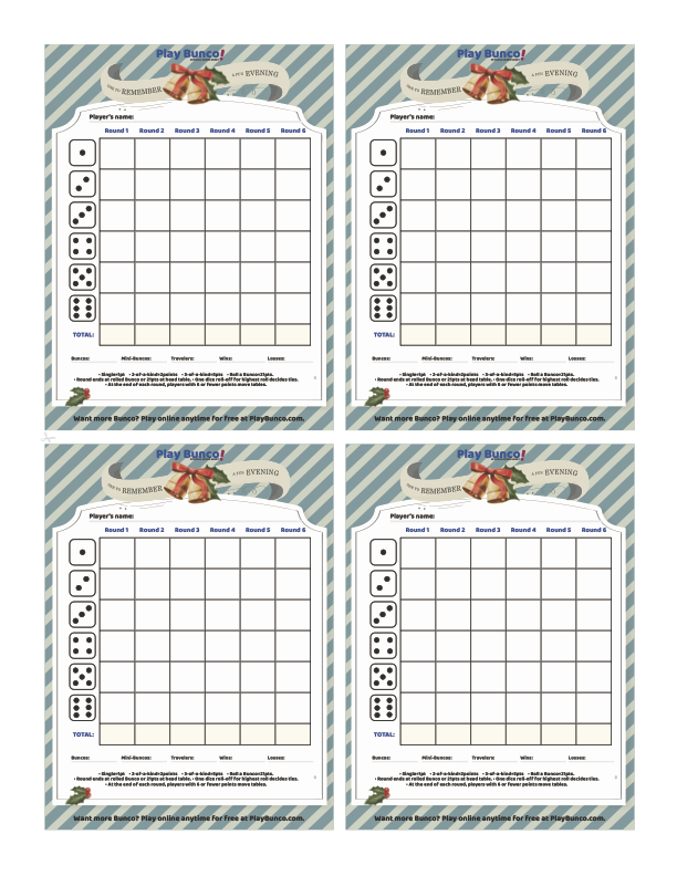 Use these printable bunco score sheets at your next game night