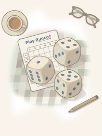 Thumbnail one of free downloadable bunco-themed wallpaper backgrounds for small tablets.