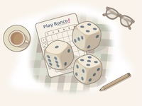 Thumbnail one of free downloadable bunco-themed wallpaper backgrounds for large screens.